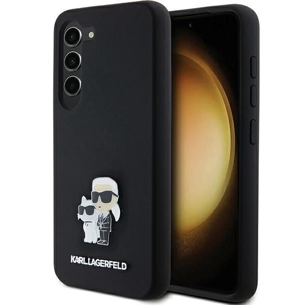 Tagakaaned Karl Lagerfeld Karl Lagerfeld Silicone Karl&Choupette Metal Pin case for Samsung Galaxy S23 - black