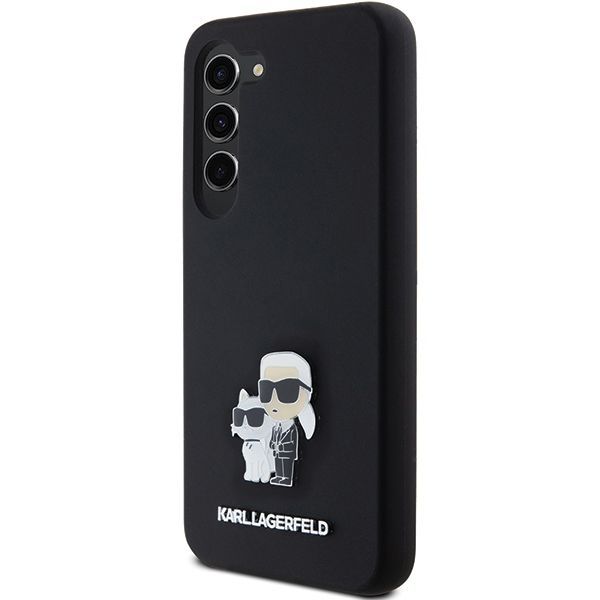 Tagakaaned Karl Lagerfeld Karl Lagerfeld Silicone Karl&Choupette Metal Pin case for Samsung Galaxy S23 - black