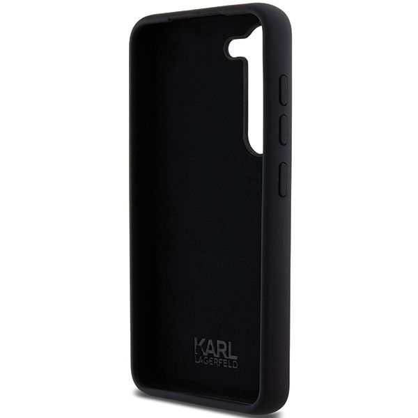 Tagakaaned Karl Lagerfeld Karl Lagerfeld Silicone Karl&Choupette Metal Pin case for Samsung Galaxy S23 - black
