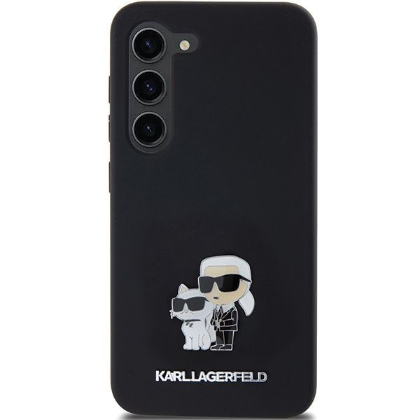 Tagakaaned Karl Lagerfeld Karl Lagerfeld Silicone Karl&Choupette Metal Pin case for Samsung Galaxy S23 - black