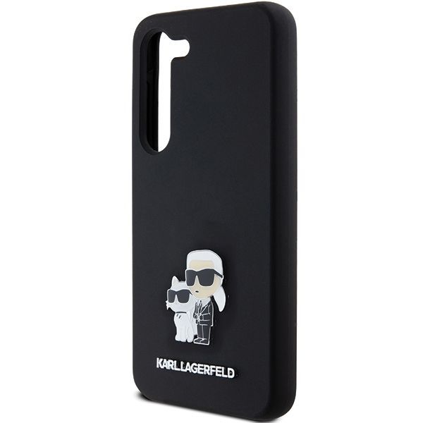 Tagakaaned Karl Lagerfeld Karl Lagerfeld Silicone Karl&Choupette Metal Pin case for Samsung Galaxy S23 - black