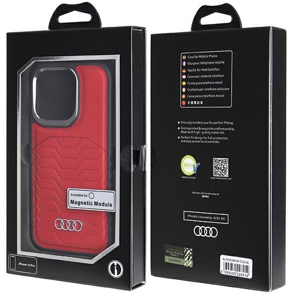 Muu telefoni lisavarustus Audi Audi Synthetic Leather case with MagSafe for iPhone 14 Pro - red