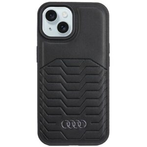 Kitas telefono priedas Audi  Audi Synthetic Leather Case with MagSafe for iPhone 15/14/13 - Black