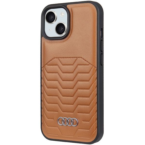 Muu telefoni lisavarustus Audi Audi Synthetic Leather Case with MagSafe for iPhone 15 Plus / 14 Plus - Brown