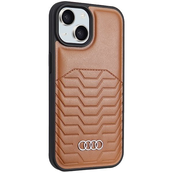 Muu telefoni lisavarustus Audi Audi Synthetic Leather Case with MagSafe for iPhone 15 Plus / 14 Plus - Brown