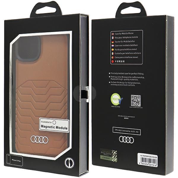 Muu telefoni lisavarustus Audi Audi Synthetic Leather Case with MagSafe for iPhone 15 Plus / 14 Plus - Brown