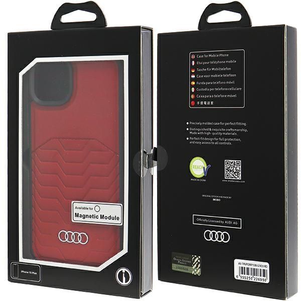 Muu telefoni lisavarustus Audi Audi Synthetic Leather Case with MagSafe for iPhone 15 Plus / 14 Plus - Red