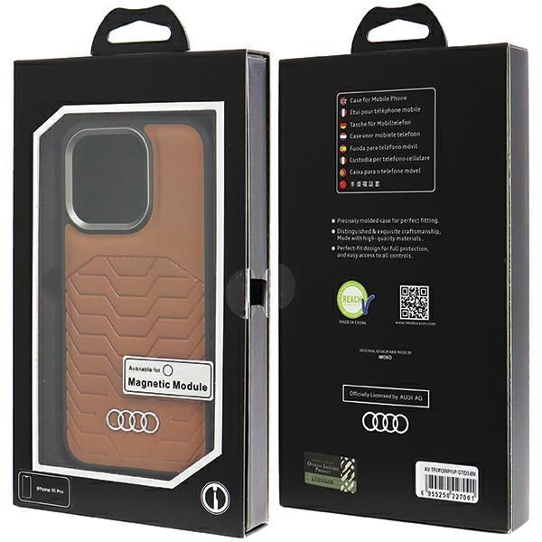 Muu telefoni lisavarustus Audi Audi Synthetic Leather case with MagSafe for iPhone 15 Pro - brown