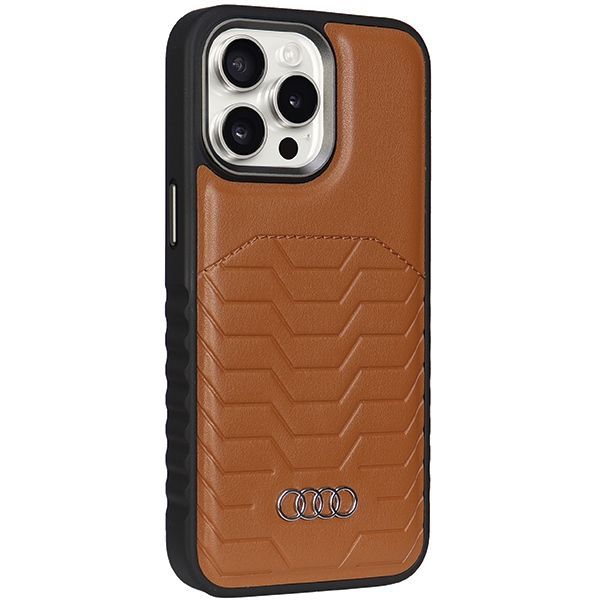 Muu telefoni lisavarustus Audi Audi Synthetic Leather case with MagSafe for iPhone 15 Pro - brown