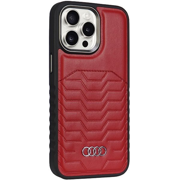 Muu telefoni lisavarustus Audi Audi Synthetic Leather case with MagSafe for iPhone 15 Pro - red