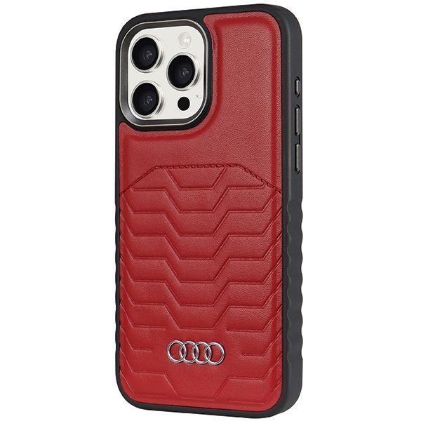 Muu telefoni lisavarustus Audi Audi Synthetic Leather case with MagSafe for iPhone 15 Pro - red