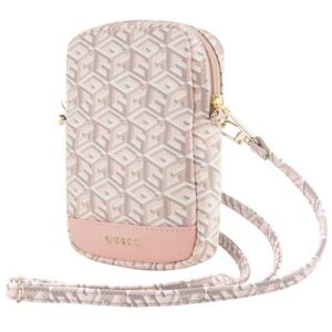 Kitas telefono priedas Guess  Guess Zip GCube Bottom Stripe phone bag - pink 