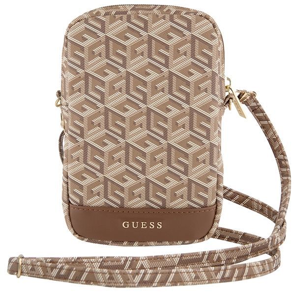 Muu telefoni lisavarustus Guess Guess Zip GCube Bottom Stripe phone bag - brown