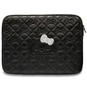 Kitas telefono priedas Hello Kitty  Hello Kitty Zip PU Quilted Bows case for a 14" laptop - black 