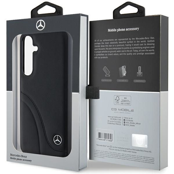 Other Phone Accessory Mercedes-Benz Mercedes Leather Curved Stitches case for Samsung Galaxy S24 - black