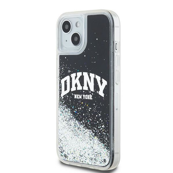 Back panel cover DKNY DKNY Liquid Glitter Big Logo iPhone 14/15/13 Case - Black