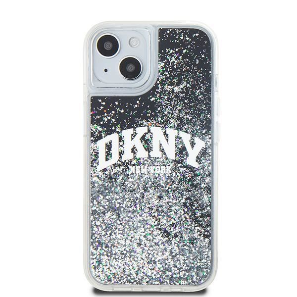 Back panel cover DKNY DKNY Liquid Glitter Big Logo iPhone 14/15/13 Case - Black