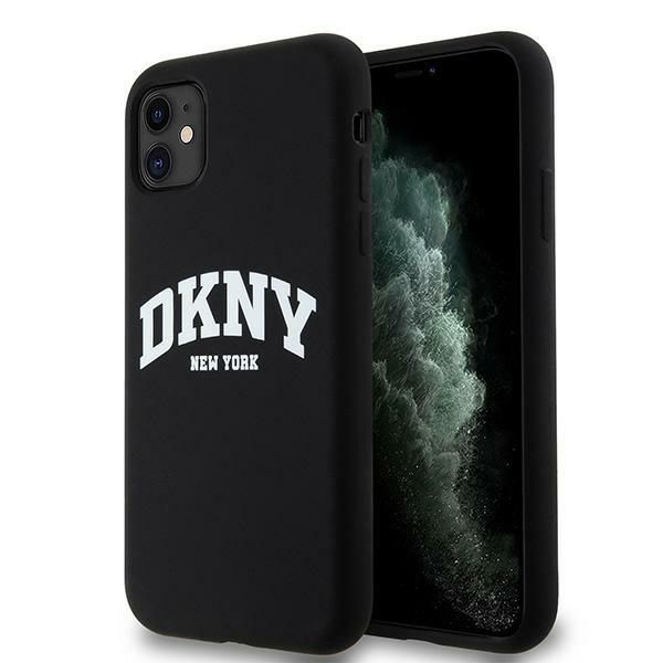 Tagakaaned DKNY DKNY Liquid Silicone White Printed Logo MagSafe Case for iPhone 11/Xr - Black