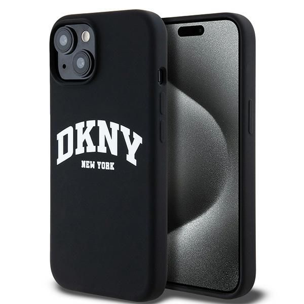Tagakaaned DKNY DKNY Liquid Silicone White Printed Logo MagSafe Case for iPhone 14 / 15 / 13 - Black