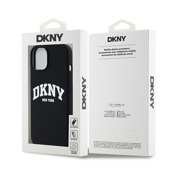 Tagakaaned DKNY DKNY Liquid Silicone White Printed Logo MagSafe Case for iPhone 14 / 15 / 13 - Black