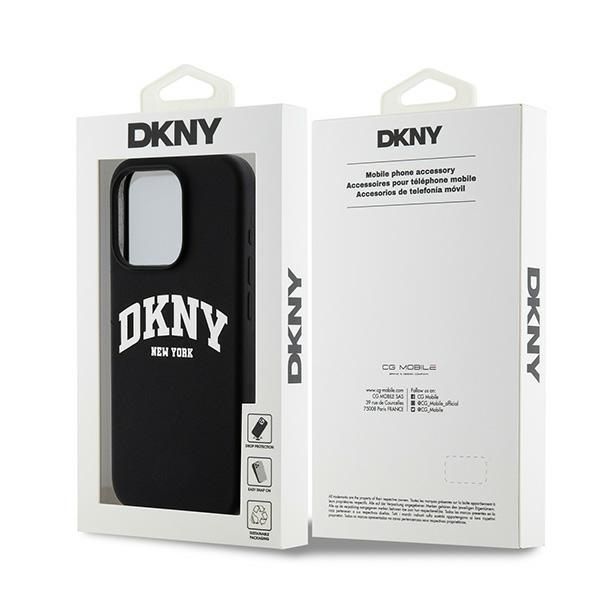 Tagakaaned DKNY DKNY Liquid Silicone White Printed Logo MagSafe iPhone 15 Pro Case - Black