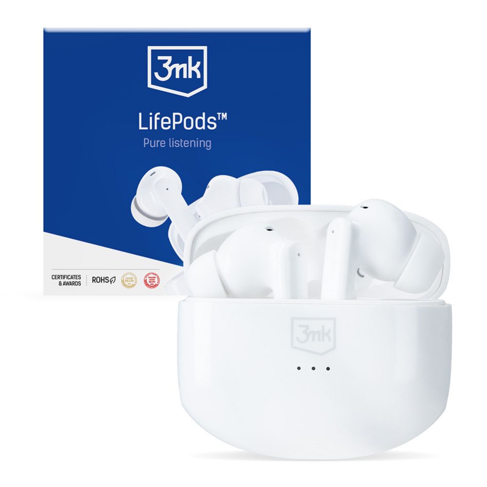 Muu telefoni lisavarustus 3MK 3mk LifePods in-ear wireless Bluetooth 5.3 ANC headphones - white