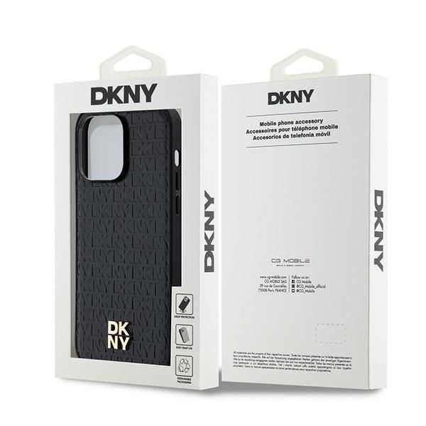 Other Phone Accessory DKNY DKNY Leather Pattern Metal Logo MagSafe Case for iPhone 13 Pro / 13 - Black