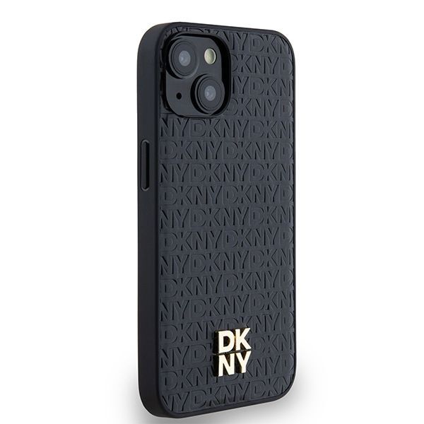 Muu telefoni lisavarustus DKNY DKNY Leather Monogram Pattern Metal Logo MagSafe Case for iPhone 15/14/13 - Black