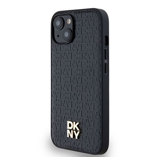 Muu telefoni lisavarustus DKNY DKNY Leather Monogram Pattern Metal Logo MagSafe Case for iPhone 15/14/13 - Black
