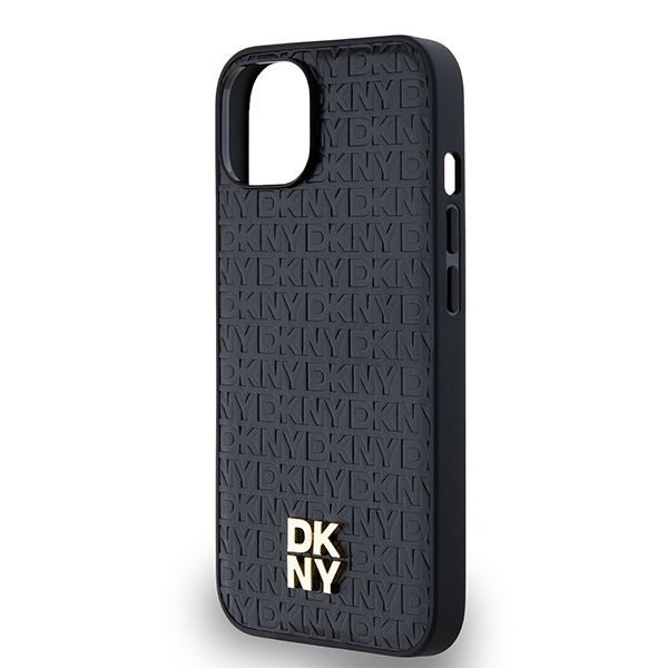 Muu telefoni lisavarustus DKNY DKNY Leather Monogram Pattern Metal Logo MagSafe Case for iPhone 15/14/13 - Black