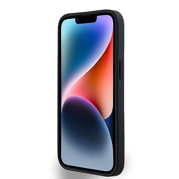 Muu telefoni lisavarustus DKNY DKNY Leather Monogram Pattern Metal Logo MagSafe Case for iPhone 15/14/13 - Black