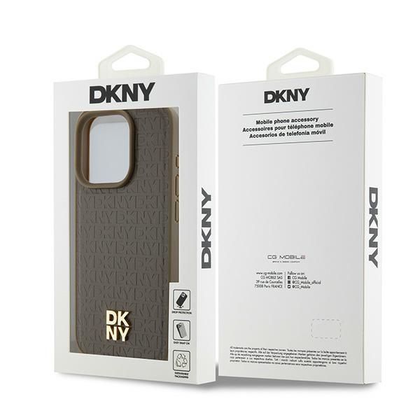Muu telefoni lisavarustus DKNY DKNY Leather Pattern Metal Logo MagSafe Case for iPhone 14 Pro Max - Brown