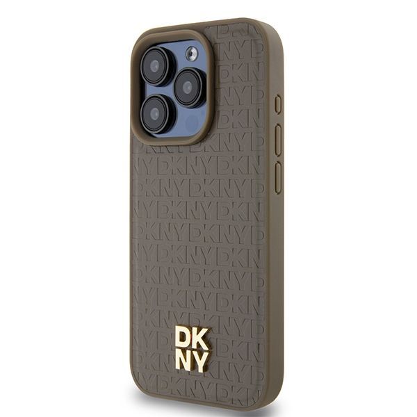 Muu telefoni lisavarustus DKNY DKNY Leather Pattern Metal Logo MagSafe Case for iPhone 15 Pro Max - Brown