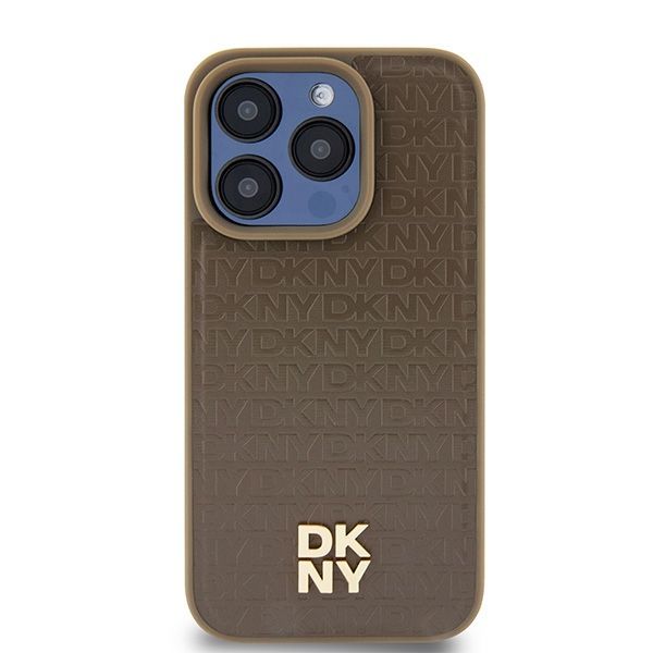 Muu telefoni lisavarustus DKNY DKNY Leather Pattern Metal Logo MagSafe Case for iPhone 15 Pro Max - Brown