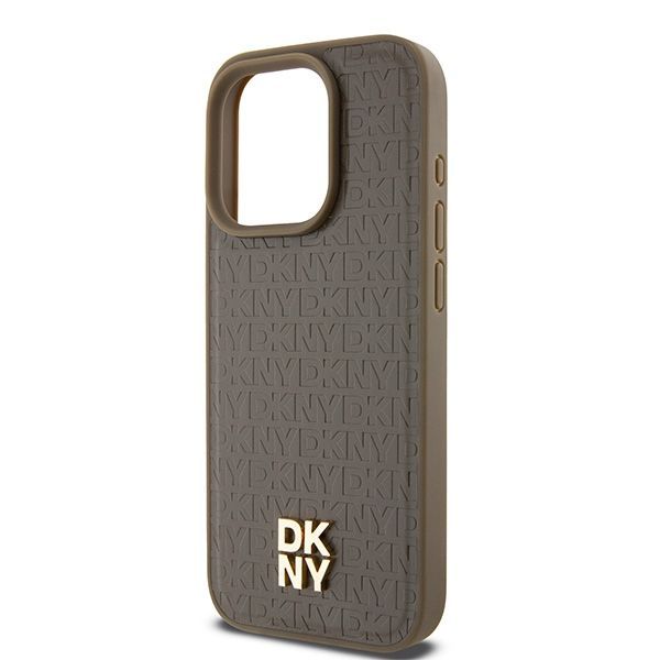 Muu telefoni lisavarustus DKNY DKNY Leather Pattern Metal Logo MagSafe Case for iPhone 15 Pro Max - Brown