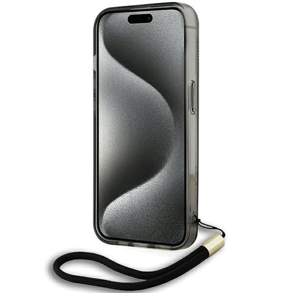 Other Phone Accessory Karl Lagerfeld Karl Lagerfeld IML Mono KL Pattern & Cord case for iPhone 15 Pro Max - black
