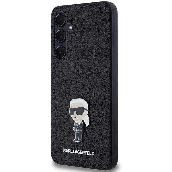 Other Phone Accessory Karl Lagerfeld Karl Lagerfeld Fixed Glitter Ikonik Logo Metal Pin case for Samsung Galaxy A55 - black