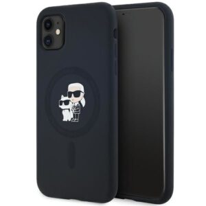 Kitas telefono priedas Karl Lagerfeld  Karl Lagerfeld Silicone Karl&Choupette MagSafe case for iPhone 11 / Xr - black 