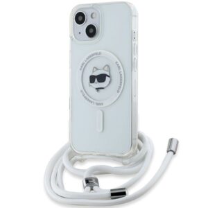 Kitas telefono priedas Karl Lagerfeld  Karl Lagerfeld IML Choupette Head & Cord MagSafe case for iPhone 13 / 14 / 15 - transparent 