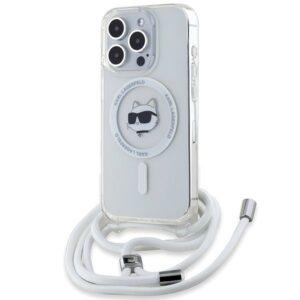 Kitas telefono priedas Karl Lagerfeld  Karl Lagerfeld IML Choupette Head & Cord MagSafe case for iPhone 15 Pro - transparent 