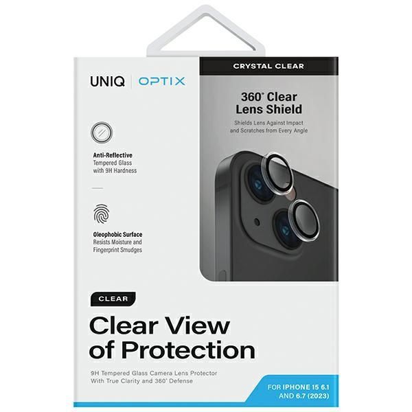 Muu telefoni lisavarustus UNIQ Uniq Optix Clear Camera Lens Protector for iPhone 15 / 15 Plus camera lens with applicator - transparent