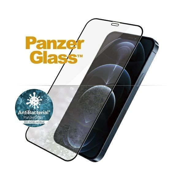 Muu telefoni lisavarustus Panzer Glass PanzerGlass E2E Super+ Microfracture antibacterial tempered glass for iPhone 12 Pro Max - with black frame