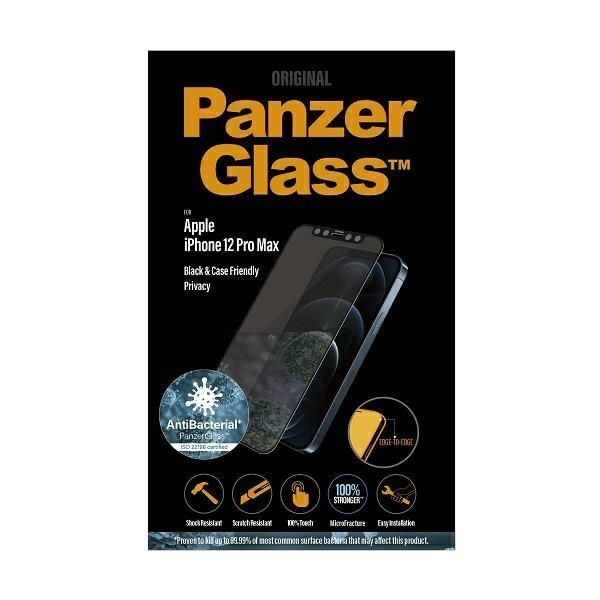Muu telefoni lisavarustus Panzer Glass PanzerGlass E2E Super+ Microfracture antibacterial tempered glass for iPhone 12 Pro Max - with black frame