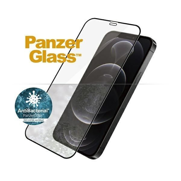Muu telefoni lisavarustus Panzer Glass PanzerGlass E2E Super+ Microfracture antibacterial tempered glass for iPhone 12 / 12 Pro - with black frame