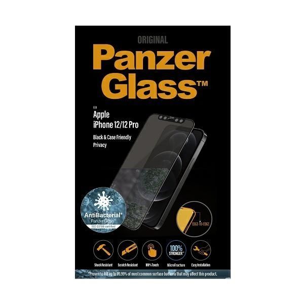 Other Phone Accessory Panzer Glass PanzerGlass E2E Super+ Microfracture antibacterial privacy tempered glass for iPhone 12 / 12 Pro - with black frame