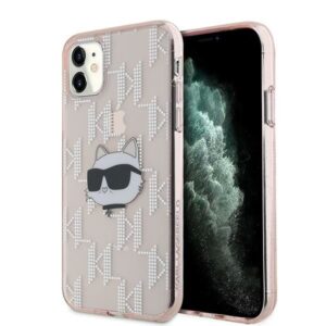 Kitas telefono priedas Karl Lagerfeld  Karl Lagerfeld IML Choupette Head & Monogram case for iPhone 11 / Xr - pink 