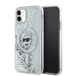 Kitas telefono priedas Karl Lagerfeld  Karl Lagerfeld Liquid Glitter Choupette Head MagSafe Case for iPhone 11 / Xr - Transparent 
