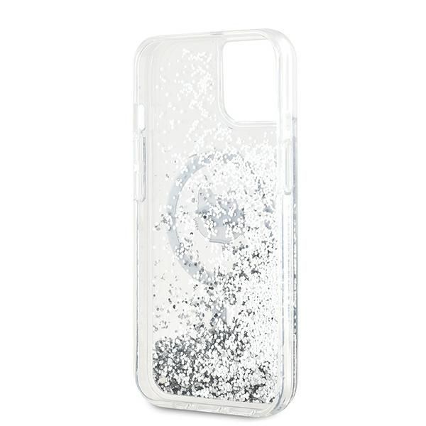 Muu telefoni lisavarustus Karl Lagerfeld Karl Lagerfeld Liquid Glitter Choupette Head MagSafe case for iPhone 14 / 15 / 13 - transparent