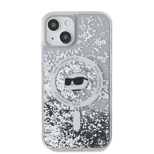 Muu telefoni lisavarustus Karl Lagerfeld Karl Lagerfeld Liquid Glitter Choupette Head MagSafe case for iPhone 15 / 14 / 13 - transparent
