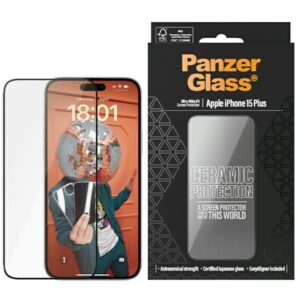 Kitas telefono priedas Panzer Glass  PanzerGlass Ceramic Protection ceramic glass for iPhone 15 Plus with positioner 